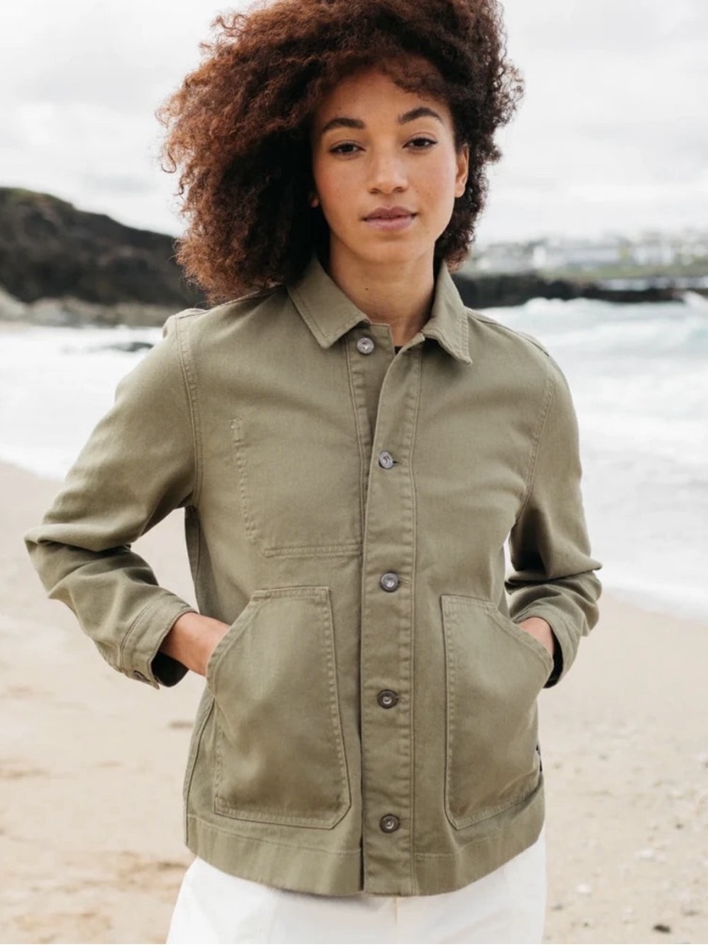Finisterre Yarrel Chore Jacket green fisherman utility size 12/large